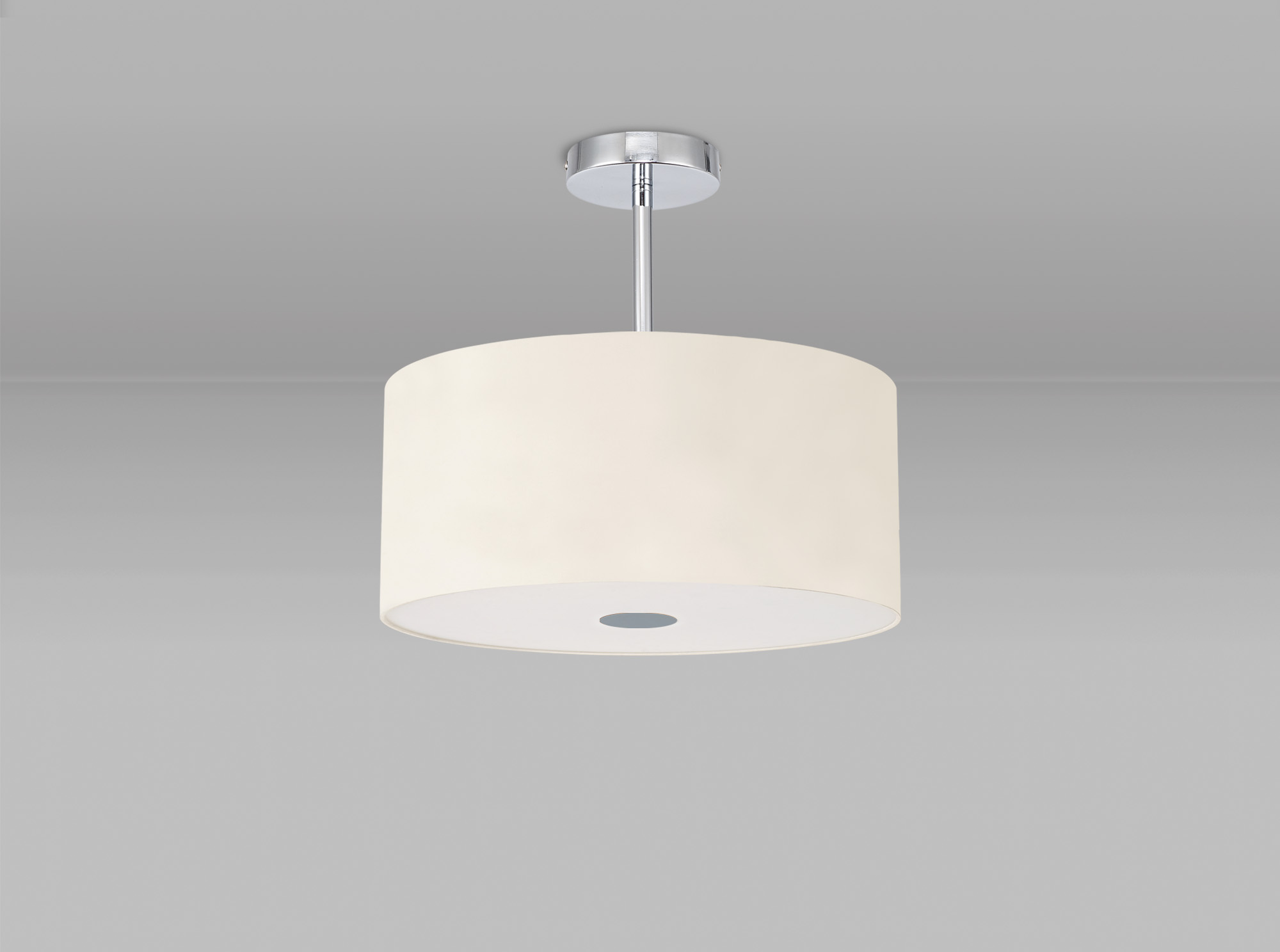 Baymont 40cm Semi Flush 1 Light Polished Chrome, Ivory Pearl, Frosted Diffuser DK0095  Deco Baymont